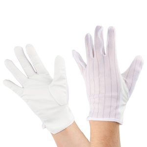 ESD PU palm glove with carbon stripes