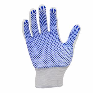 Blue PVC Dotted Palm Gloves - Carbon - Antistat