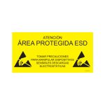 ESD Protected Area Sign - Self Adhesive - Spanish - Antistat