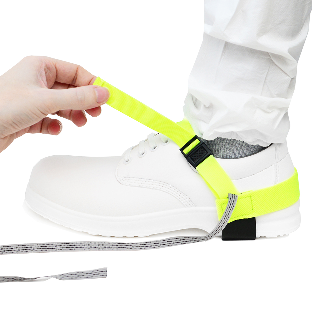 ESD Heel Strap, Clip Fastener, Flourescent