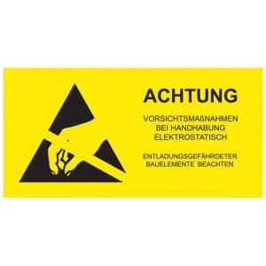 German ESD Caution labels