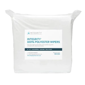 600-0203 Integrity 100% Polyester 120gsm Wipes - Pack cleanroom polyester wipe